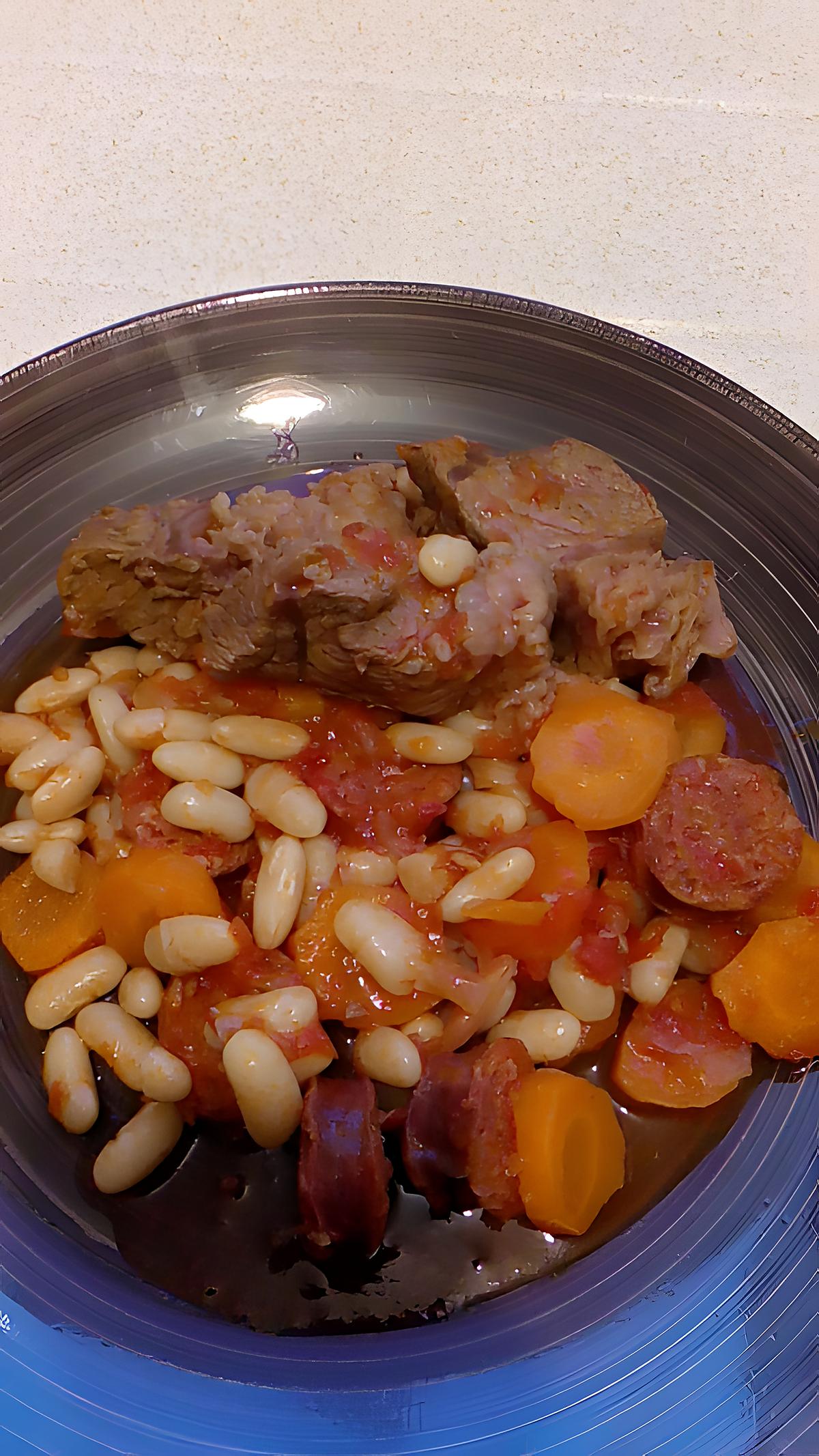 recette ragout de boeuf au chorizo et haricot blanc au cookéo