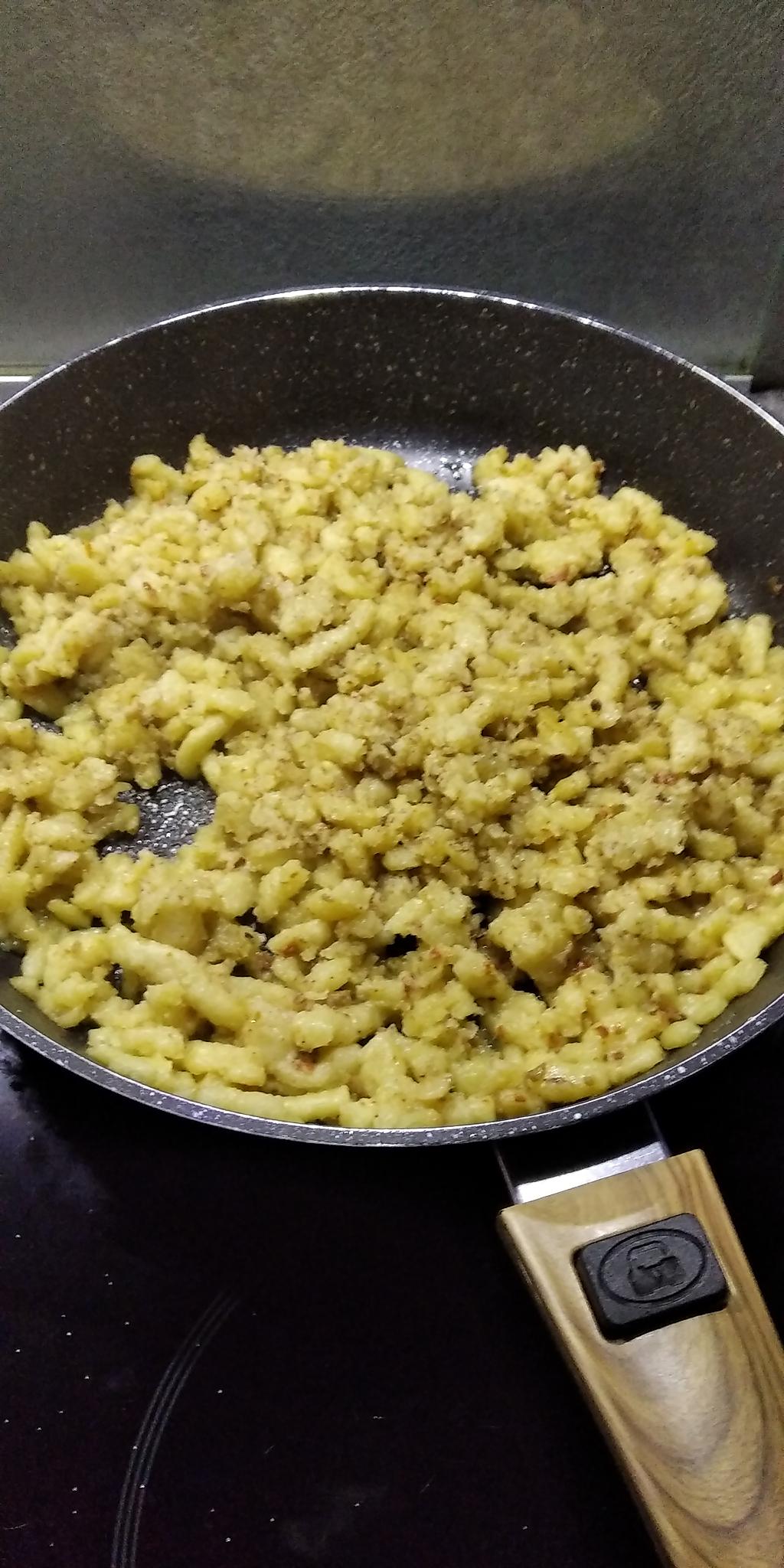 recette Filet mignon de porc et spaetzle au pesto à l'huile d'olive