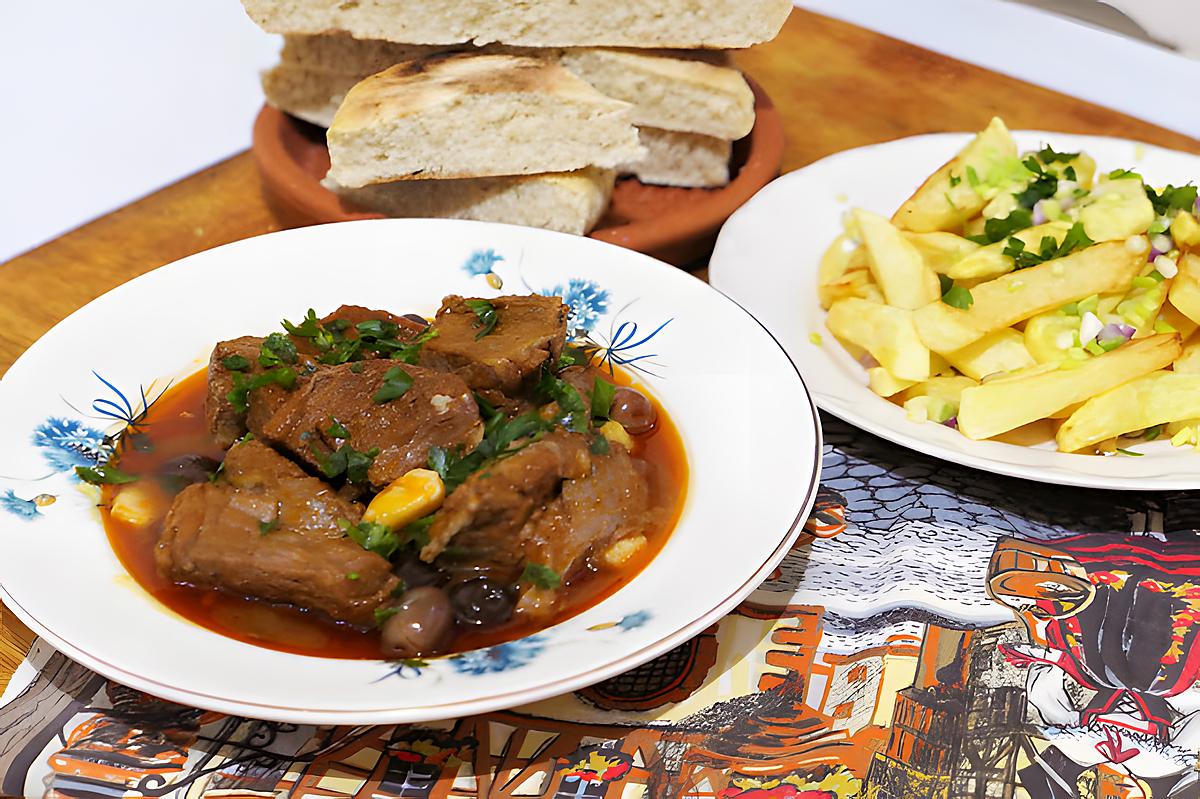 recette Chtitha lsane ( chtaïtha ou Tajine de Langue de Veau- Sauce Piquante à L'aïl