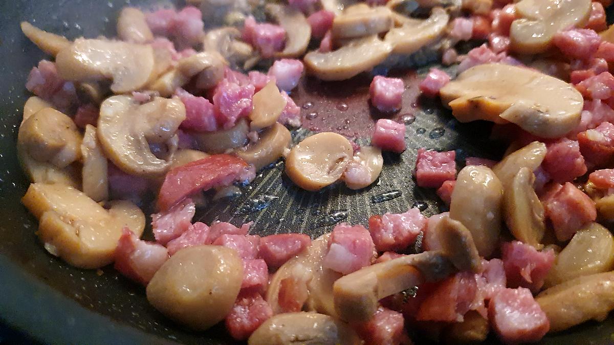 recette Gratin de pâtes lardons champignons et sauce béchamel