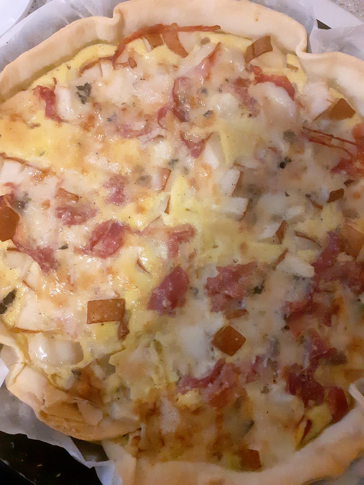 recette Quiche poire, bleu et jambon cru