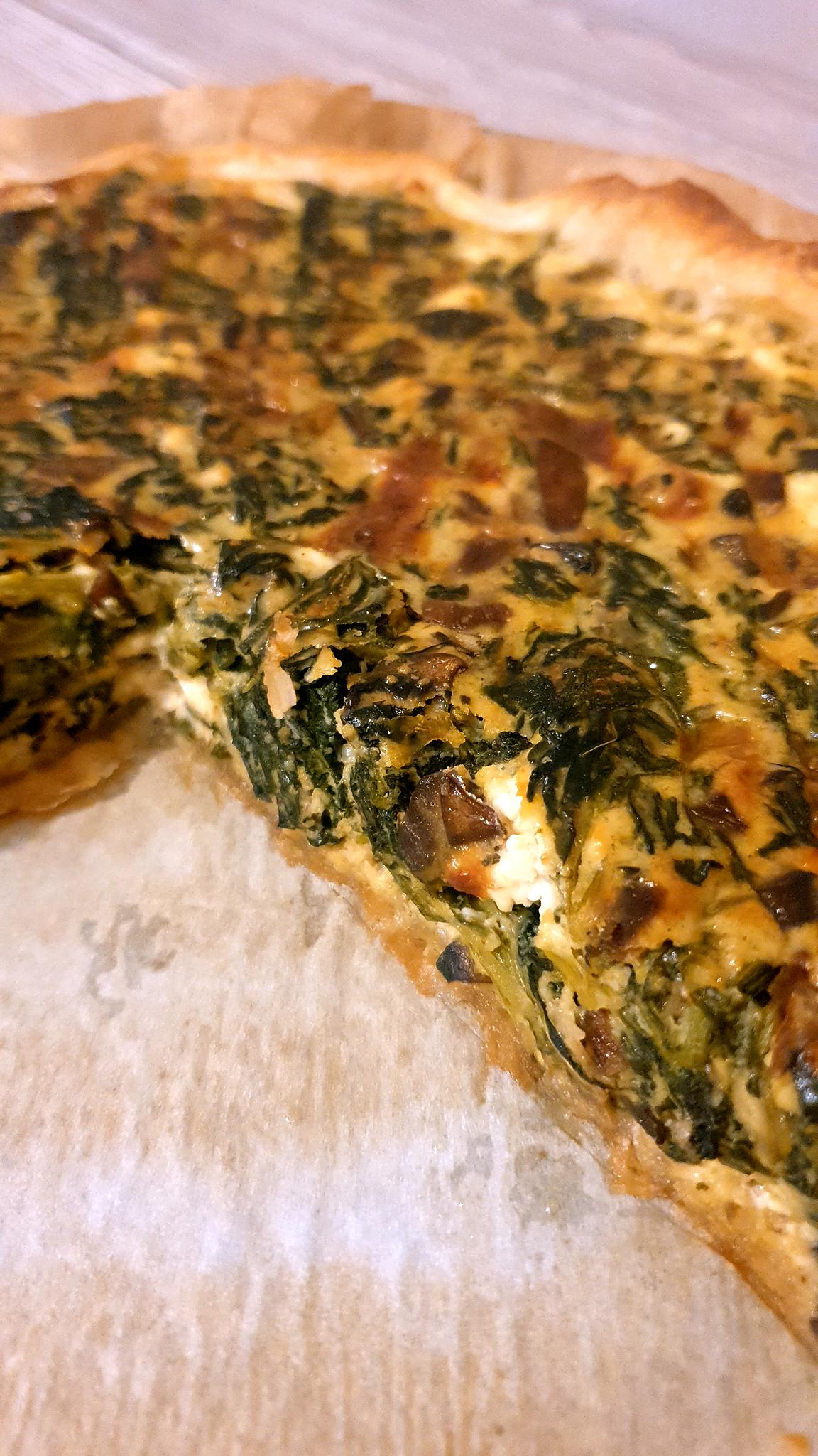 recette Quiche champignons épinards fêta