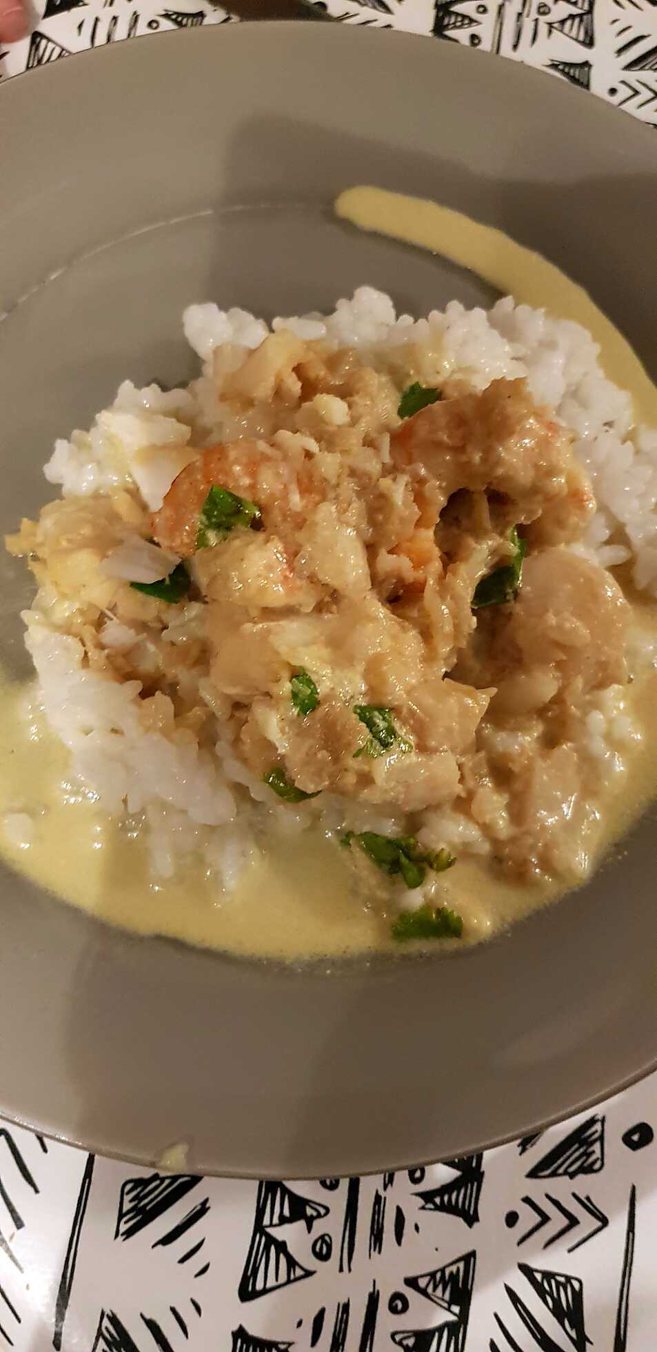 Curry de cabillaud à l'asiatique