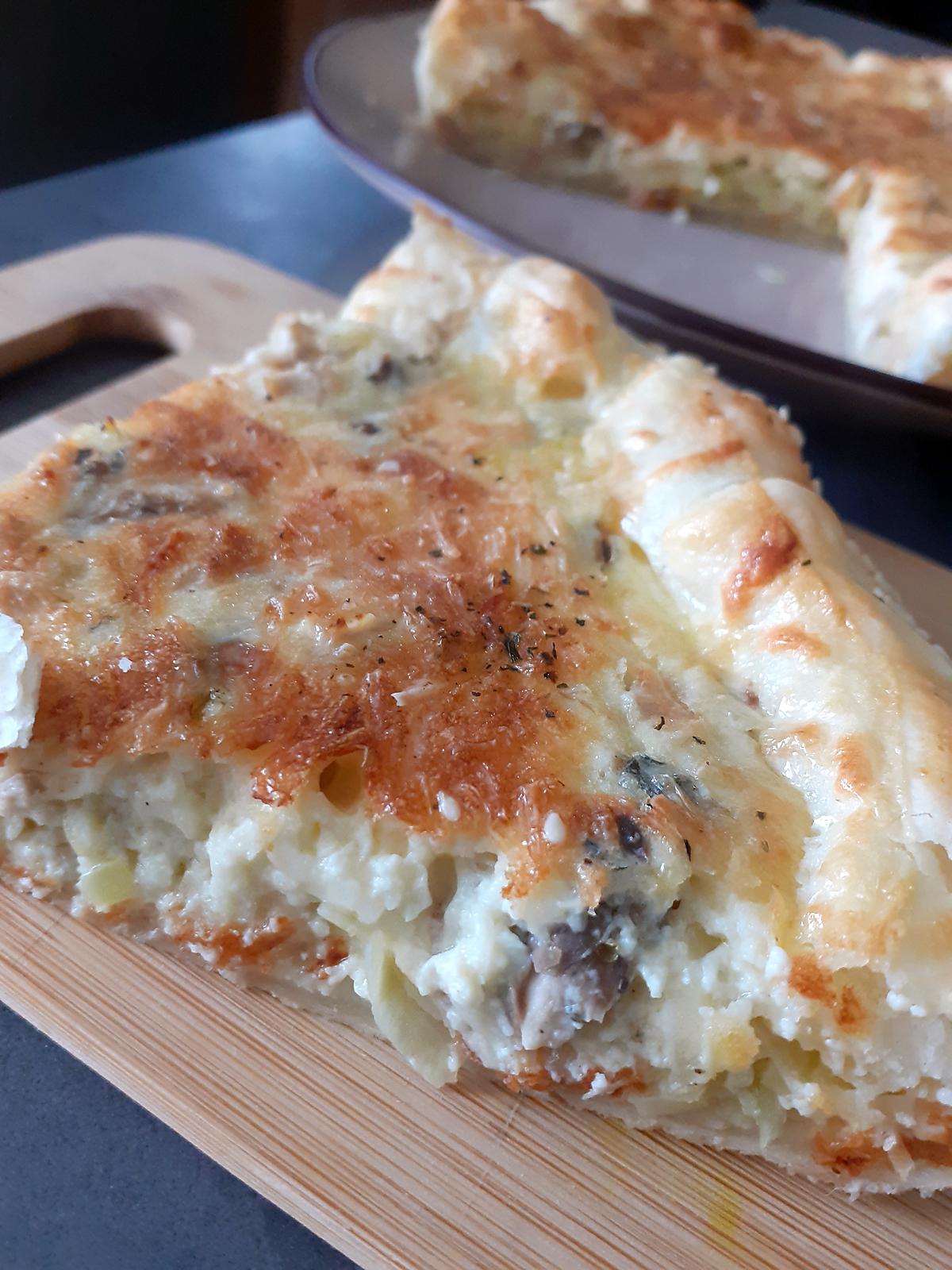 recette QUICHE AUX POIREAUX ET MAQUEREAU