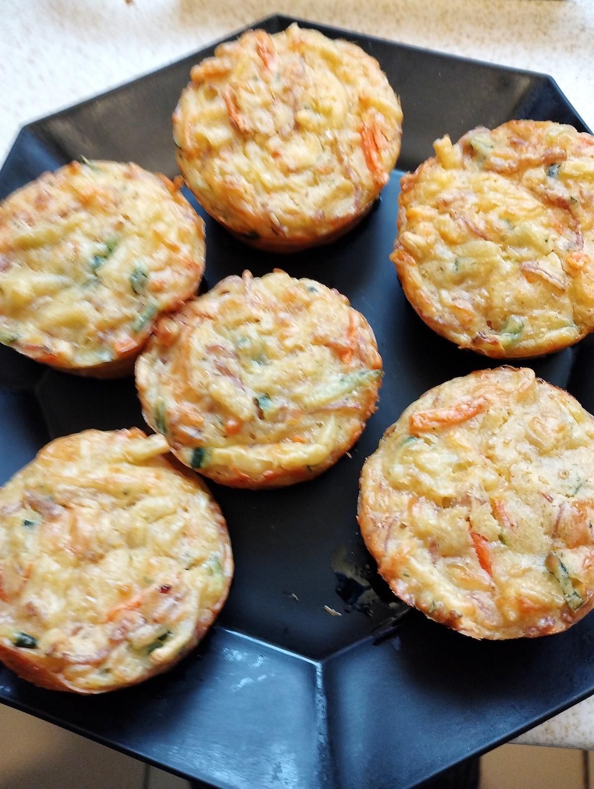 recette muffins de lègumes au rapé de jambon fumé au cake factory