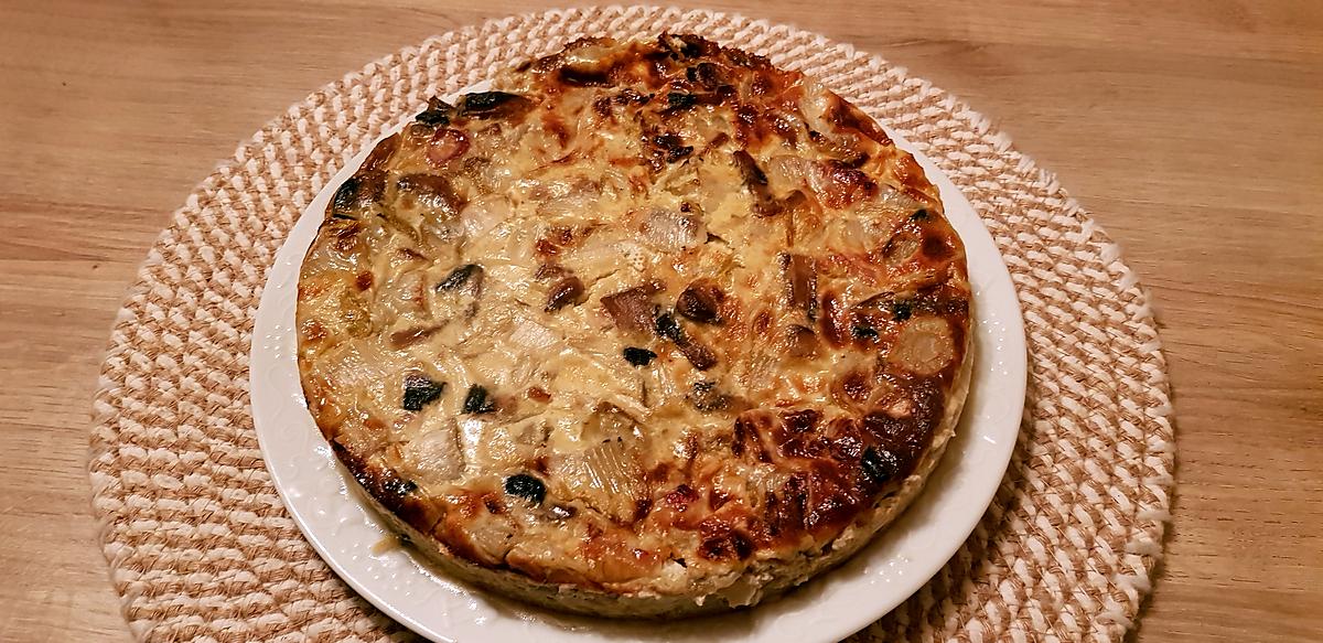 recette Flan d'endives aux champignons et aux lardons