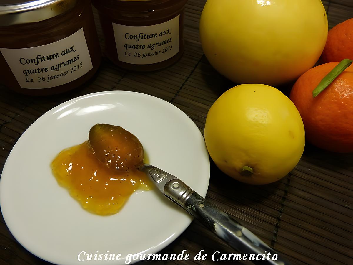 recette Confiture de pamplemousse, orange, mandarine et citron