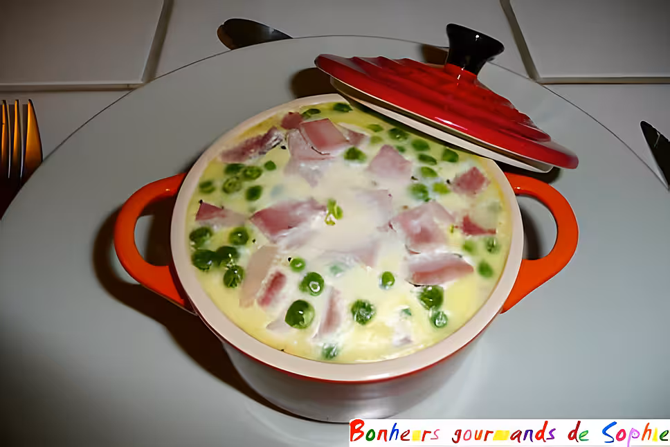 recette Clafoutis de petits pois, jambon et boursin