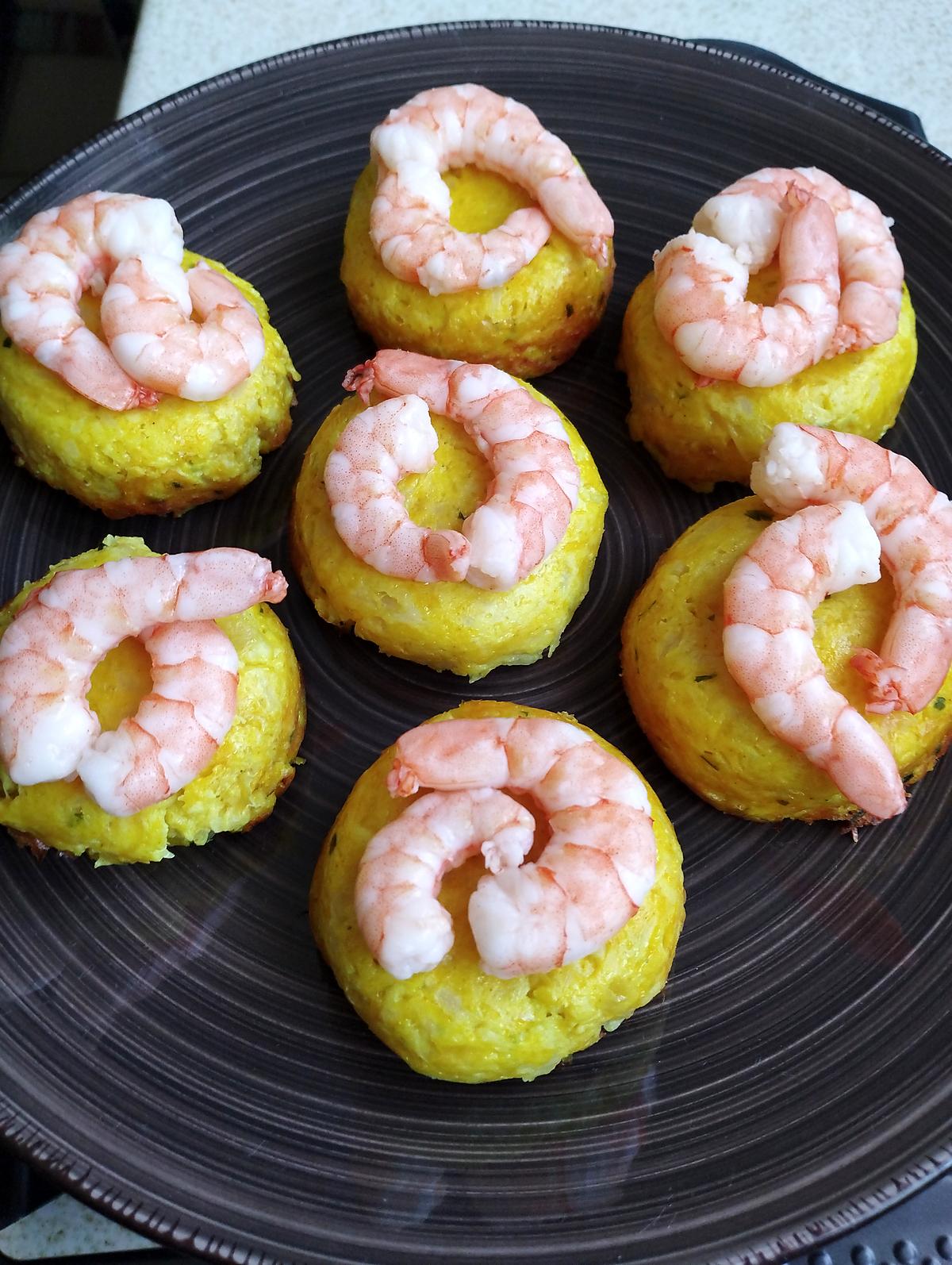 recette petit flan de choux fleur aux crevettes au cake factory