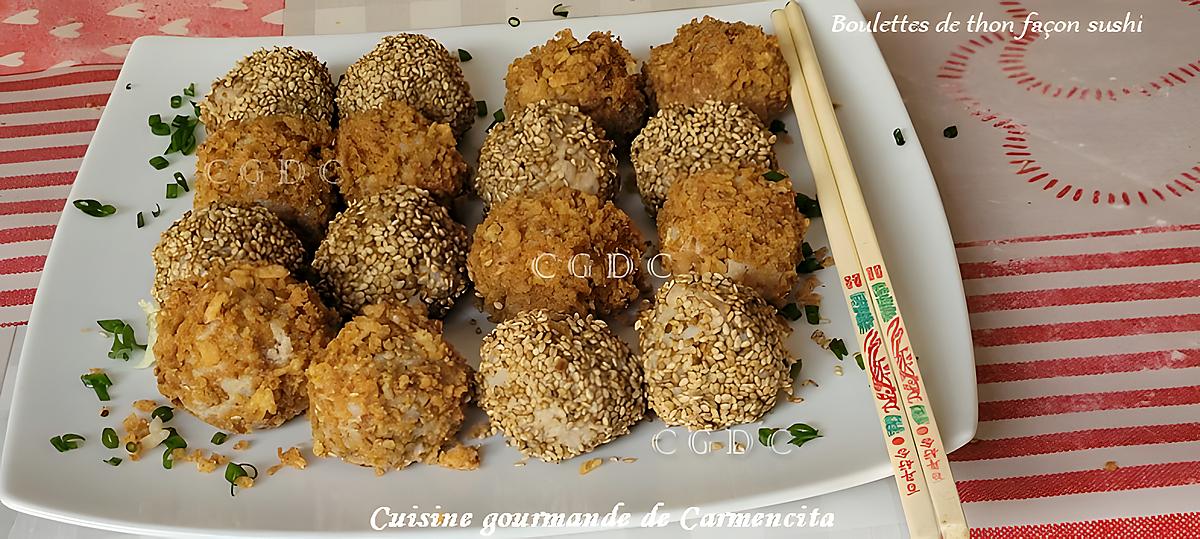 recette Boulettes de thon façon sushi