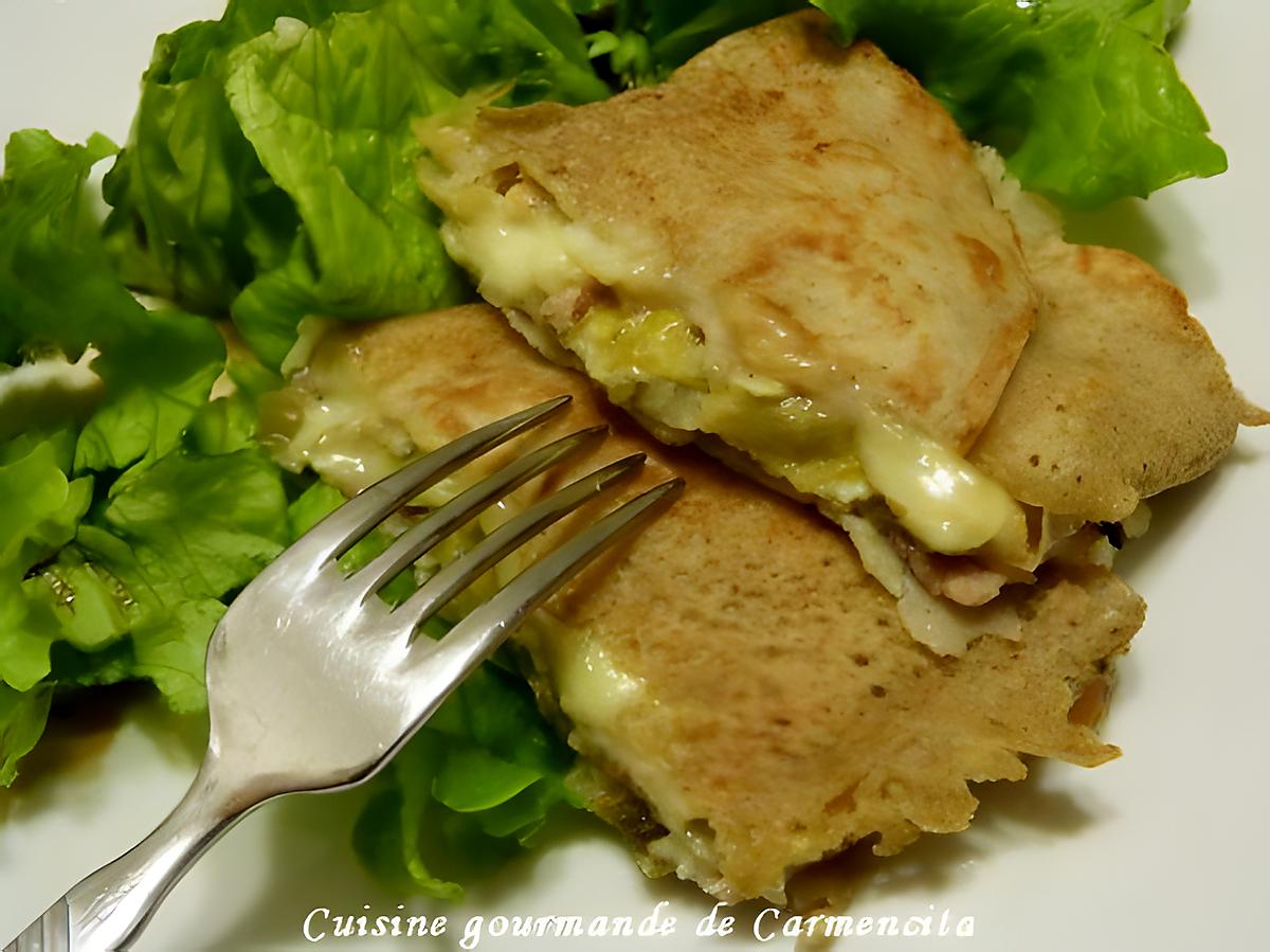 recette Galette de Sarrasin à la raclette et fondue d'endives