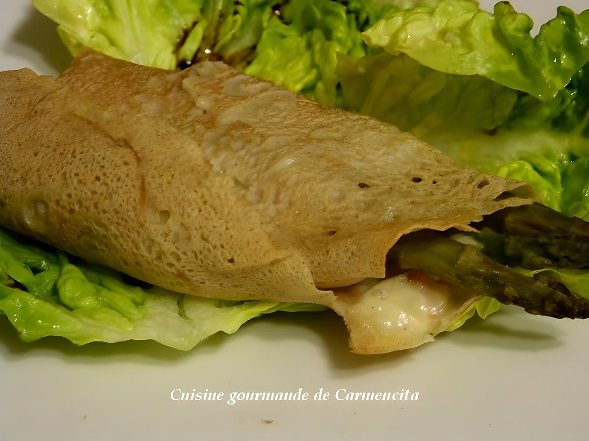 recette Galette de sarrasin aux asperges vertes et truite fumée