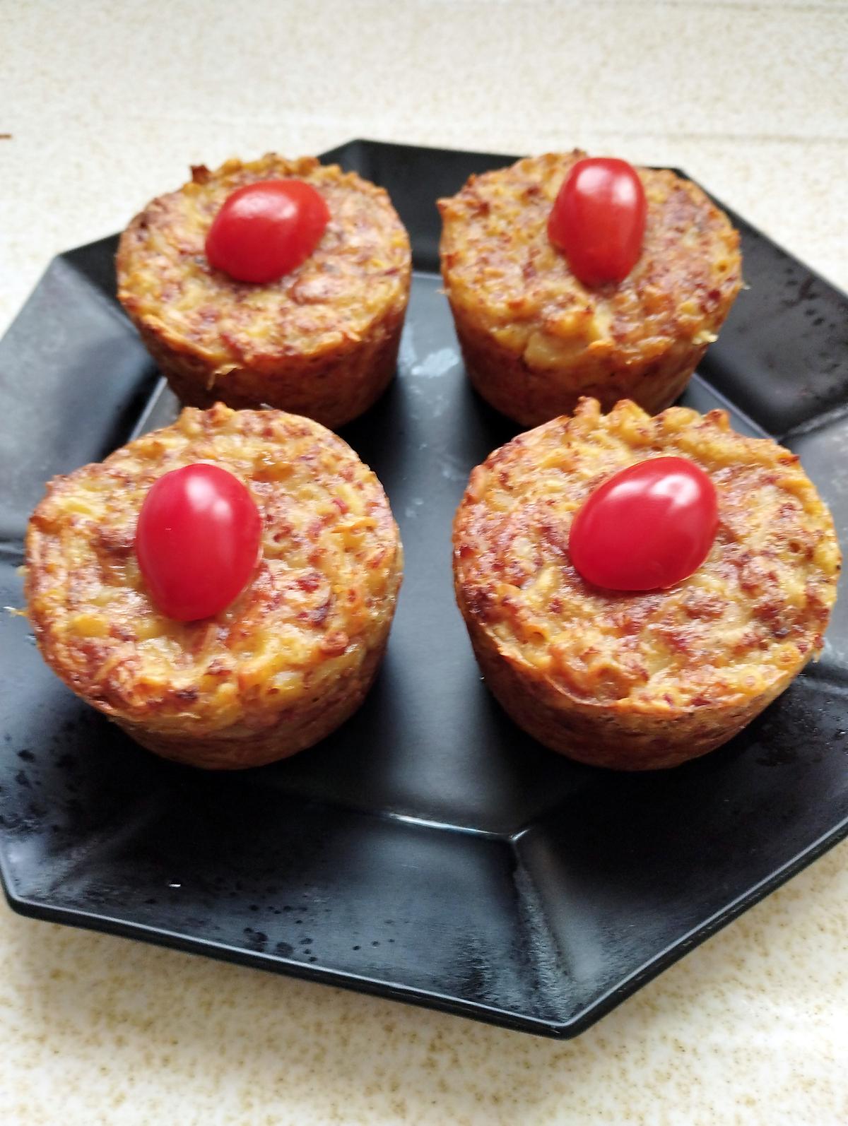 recette muffins de coquillette au corned de beef au cake factory