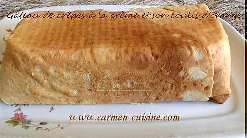 recette Gâteau de crêpes crème à l'orange au Grand Marnier