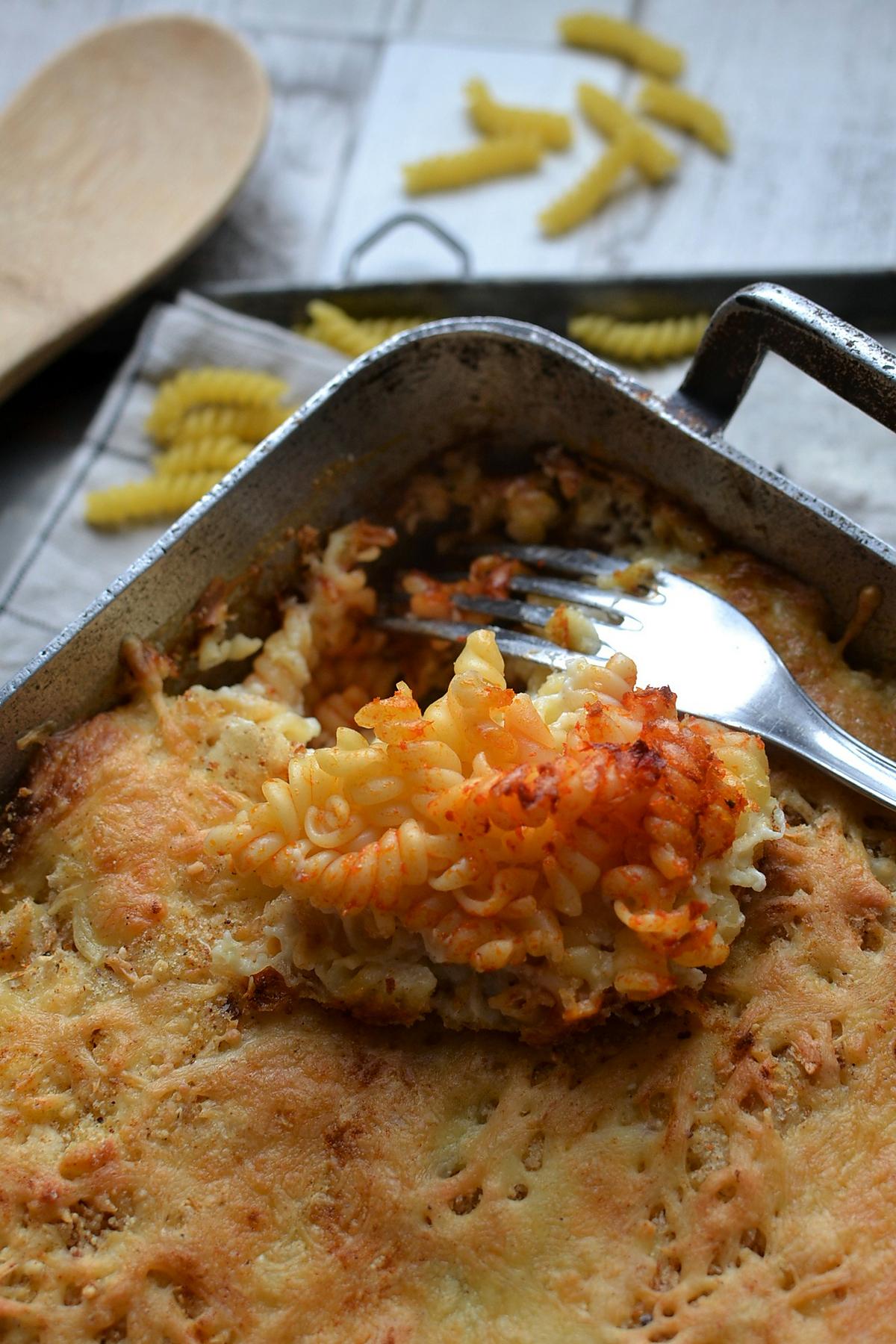 recette Gratin de pâtes aux fromages