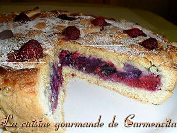 recette Tourte fondante aux framboises et poires  25 Février 2023