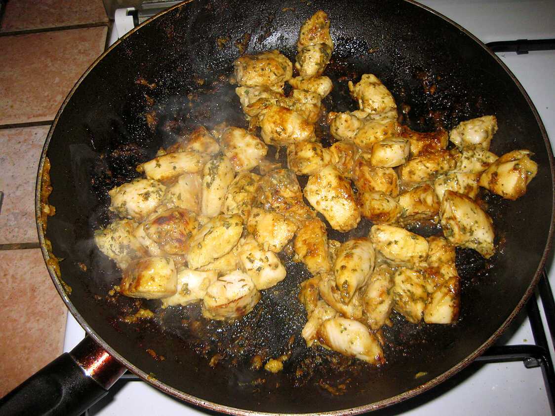 Recette d'Aiguillettes de poulet à la moutarde, miel et curry