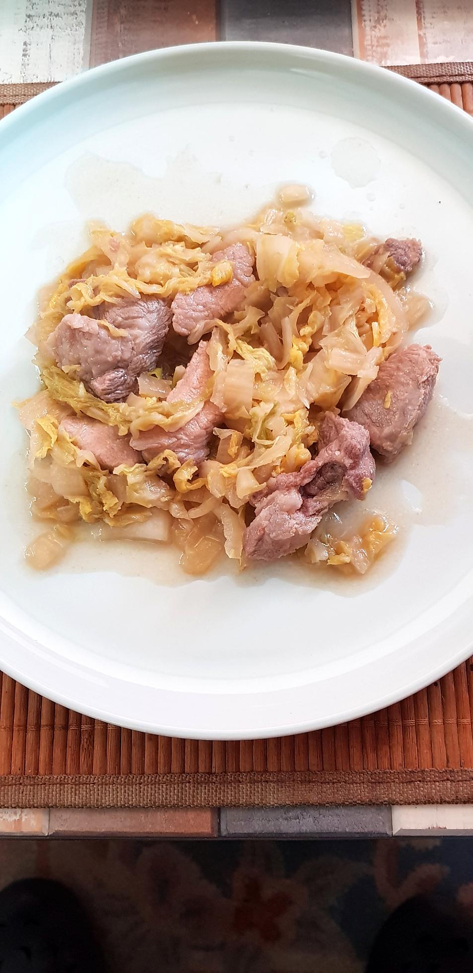 recette Wok au porc et au chou chinois