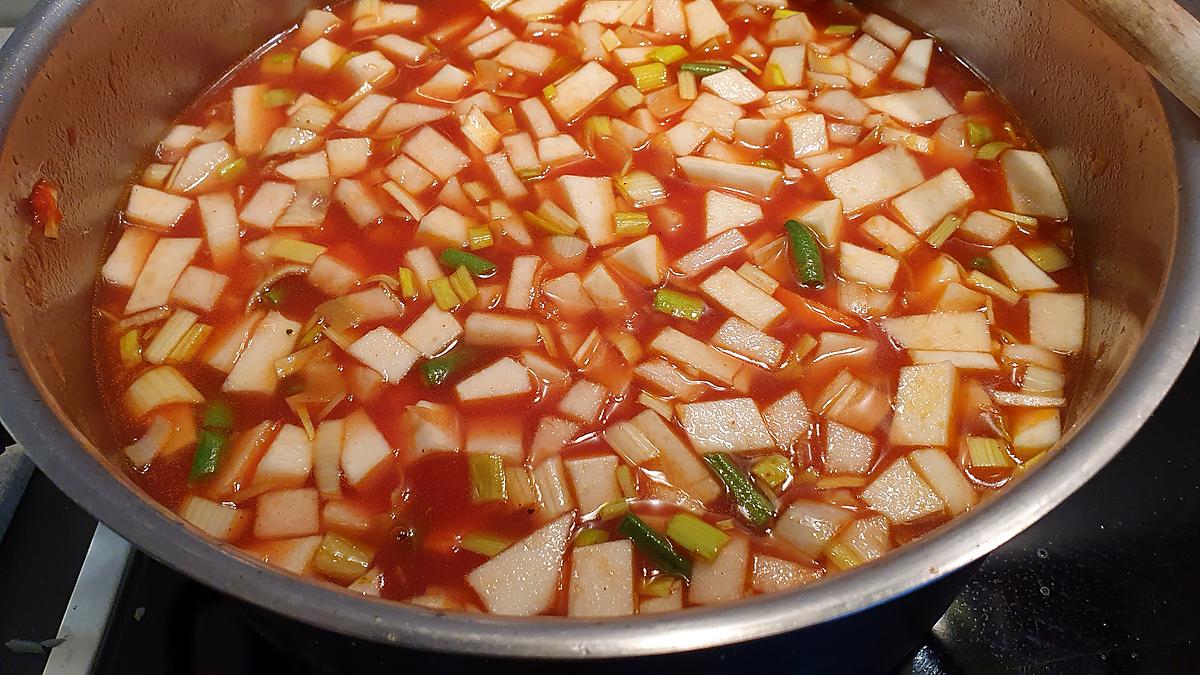 recette Soupe réconfortante  de grand-mère aux légumes  non mixée