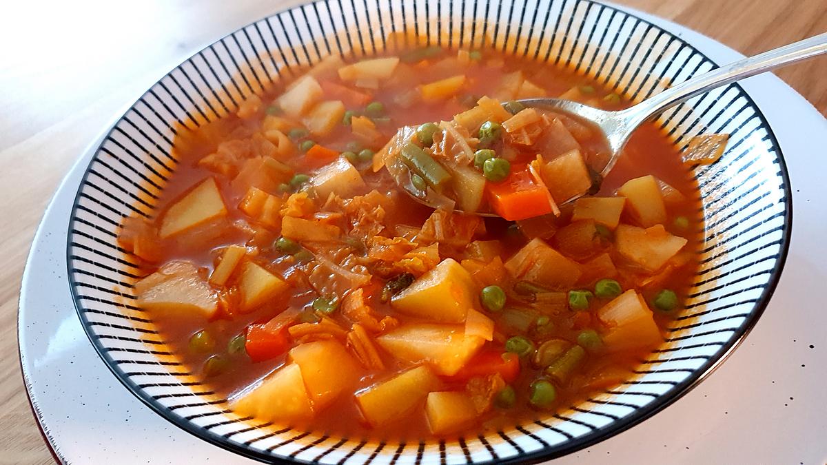 recette Soupe réconfortante  de grand-mère aux légumes  non mixée
