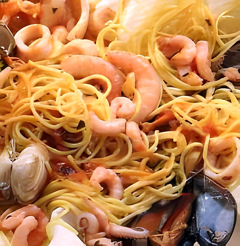 recette Spaghettis aux coquillages