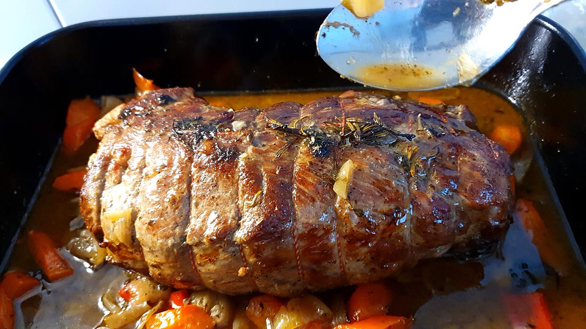 recette Rôti de porc  au four, à l’ail romarin et thym