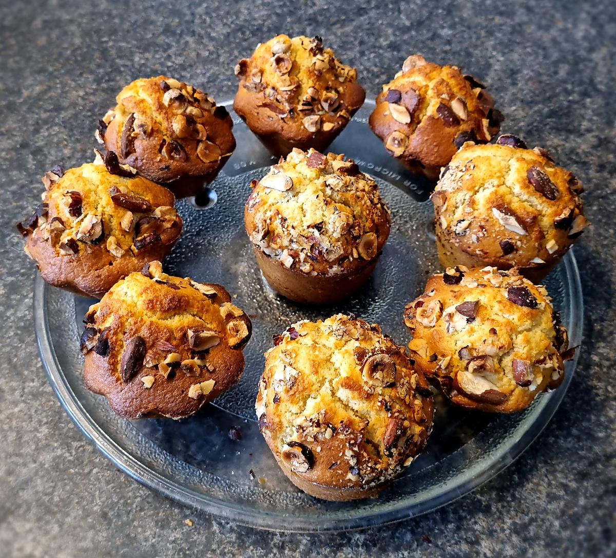 recette Muffins amande noisette cœur coulant praliné