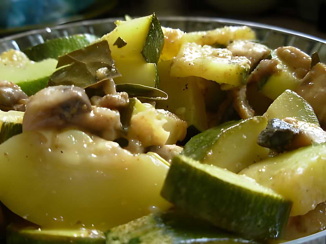 Recette de Courgettes et champignons à la Grec.