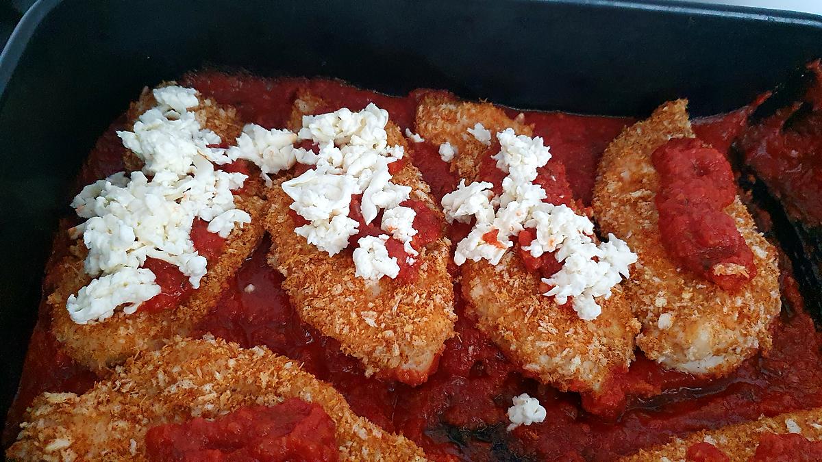 recette Poulet au parmesan  mozzarella au four