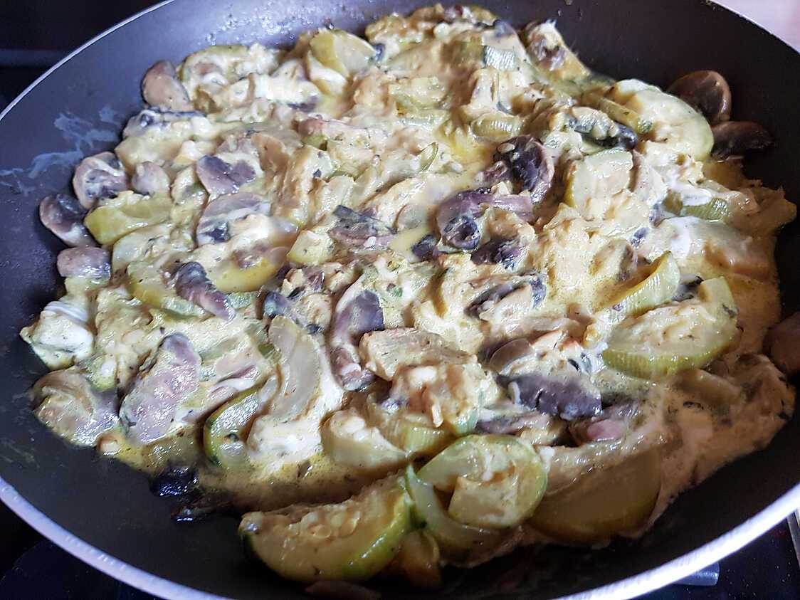 Poêlée de courgettes et champignons