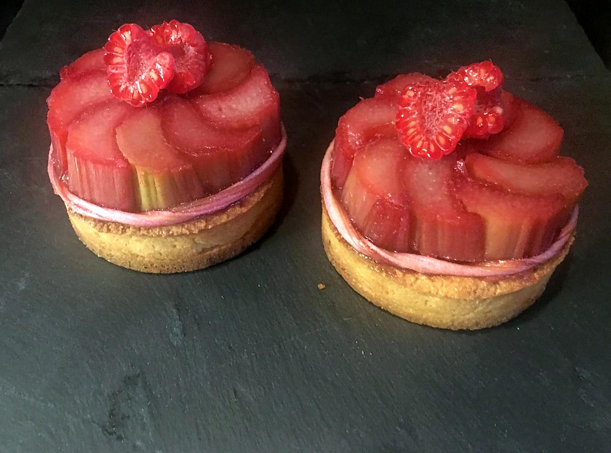 recette Tarte à la rhubarbe & framboise