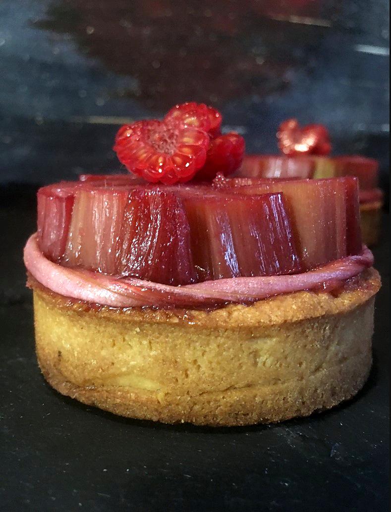 recette Tarte à la rhubarbe & framboise