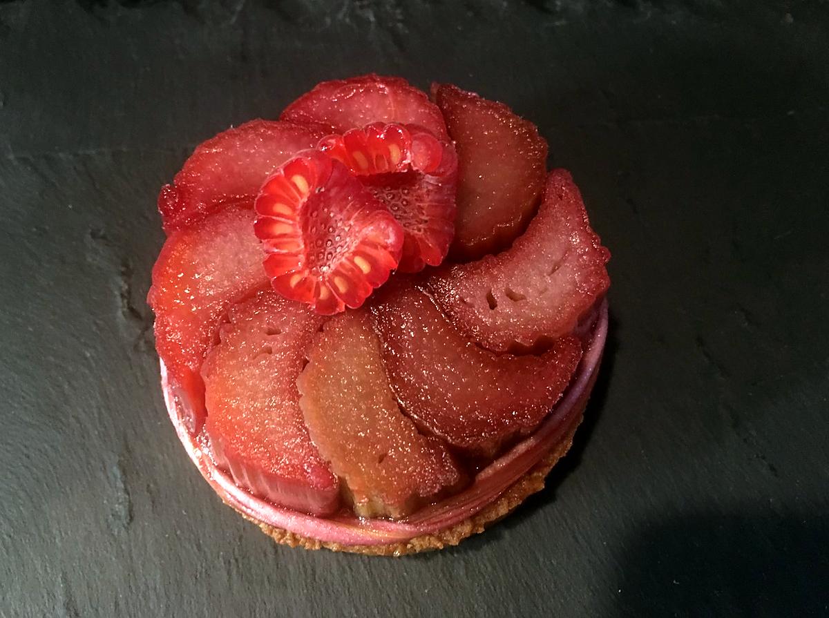 recette Tarte à la rhubarbe & framboise