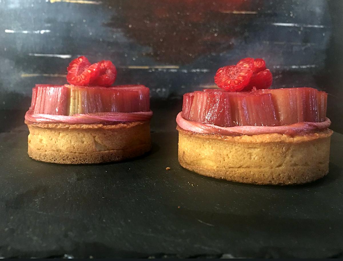 recette Tarte à la rhubarbe & framboise