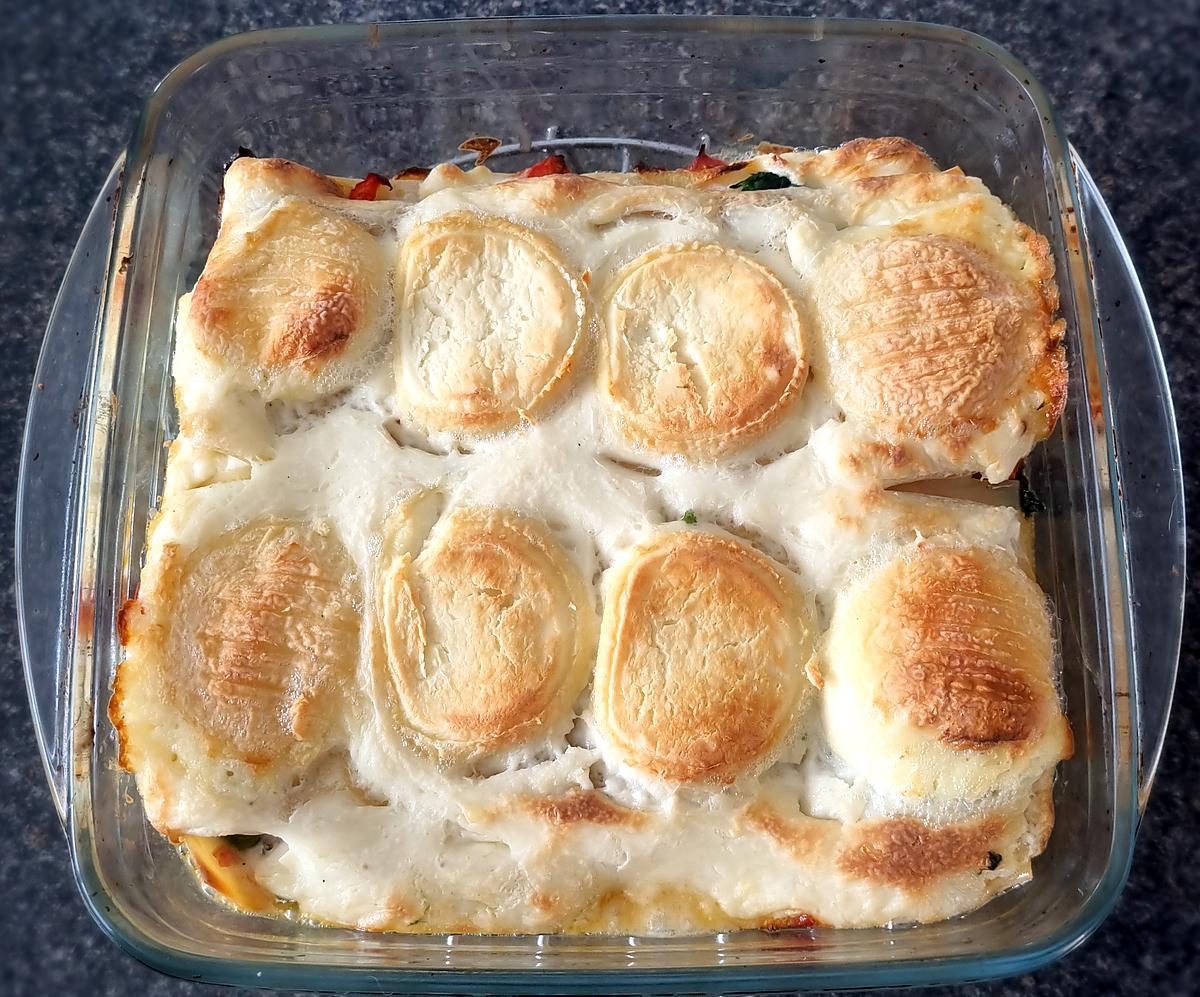 recette Lasagnes au chèvre,poivrons et épinards