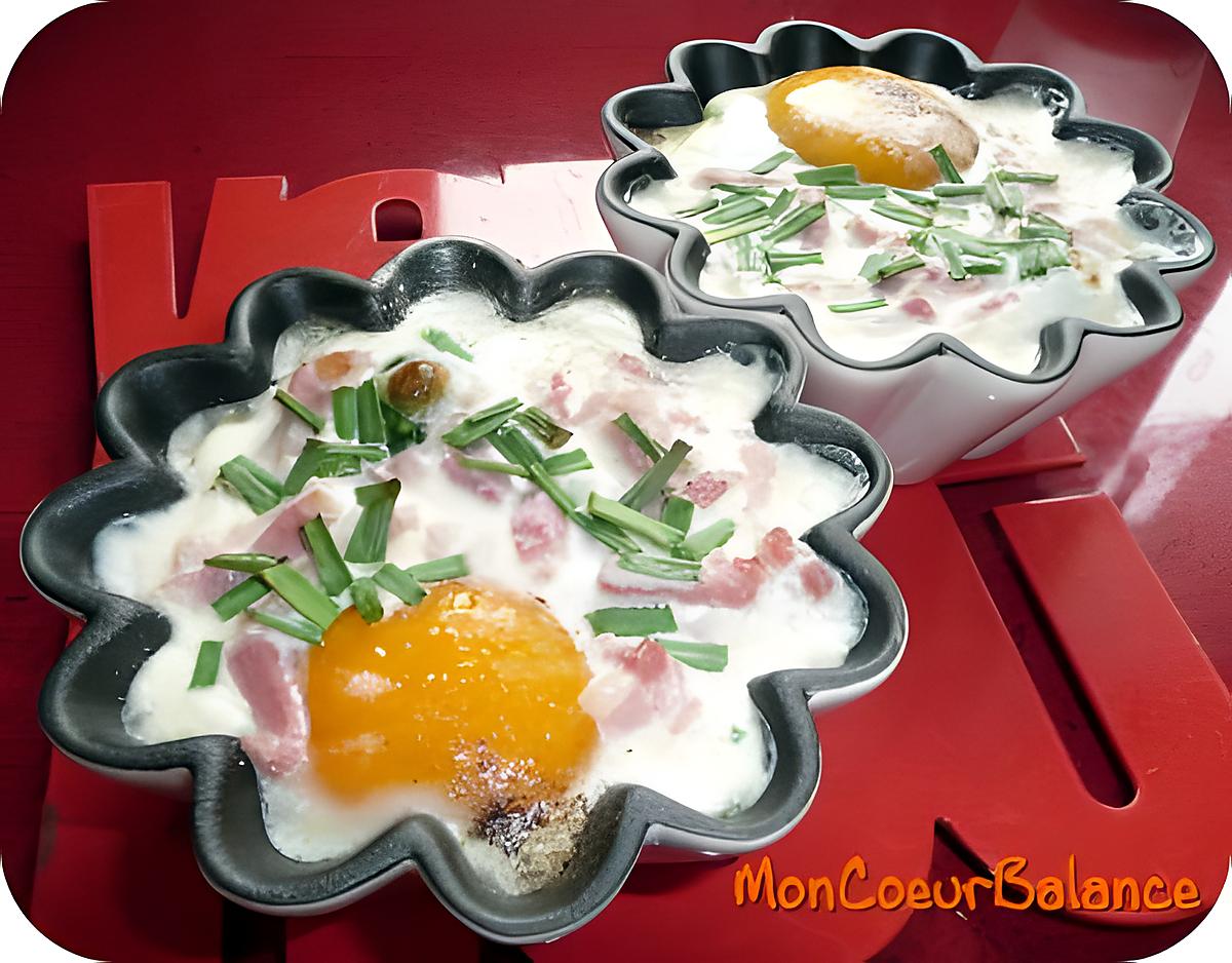 recette Oeufs cocotte aux épinards, lardons et crème fraîche (ww propoints)