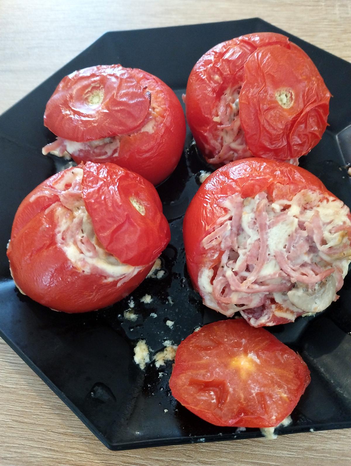 recette tomates farcie champignons jambon fumé