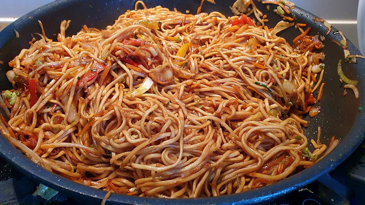 recette Nouilles chinoise  sautées  aux légumes