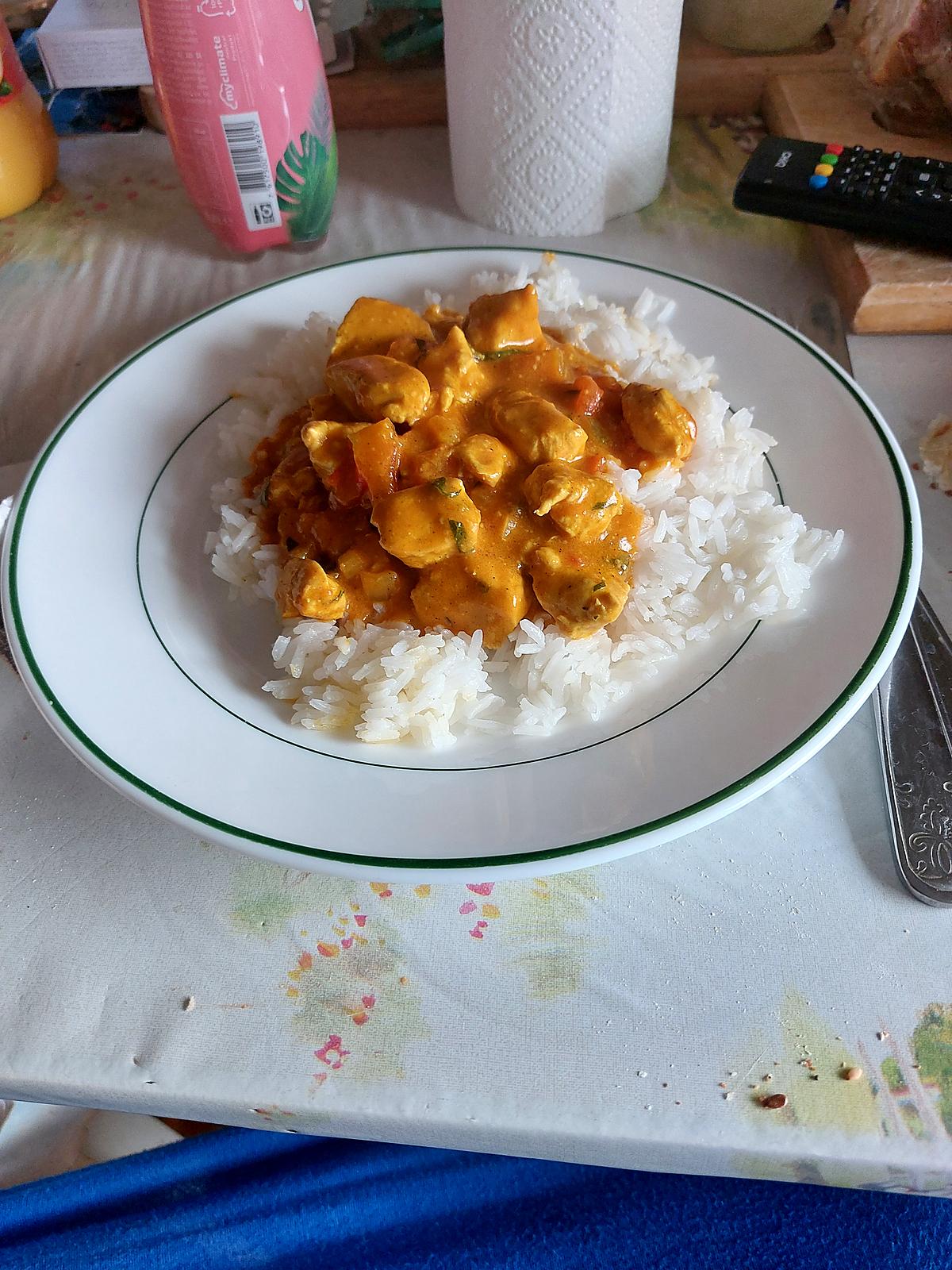 recette Curry de poulet  au lait de coco