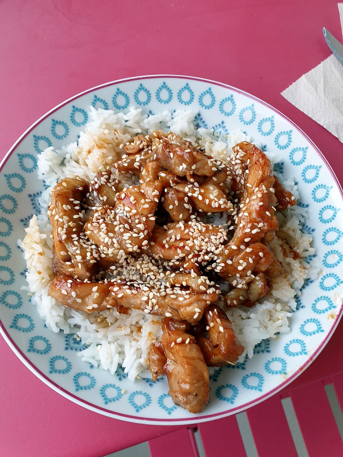 recette Poulet caramélisé à l'ail et au miel