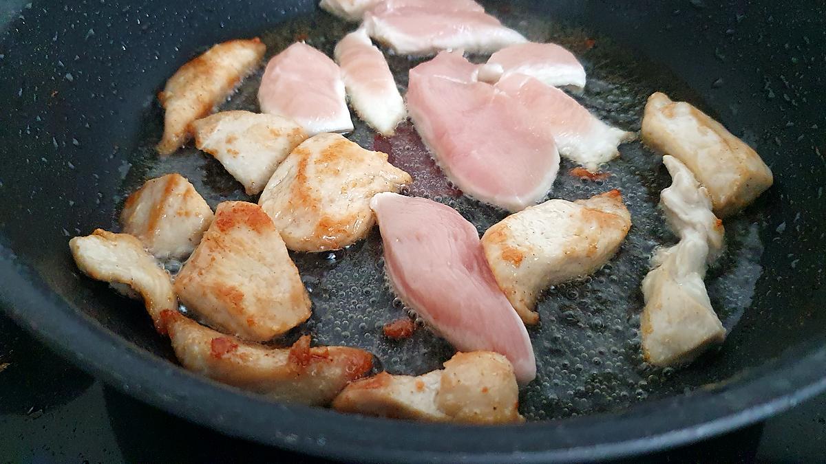 recette Pâtes  chinoise sautées au poulet et légumes