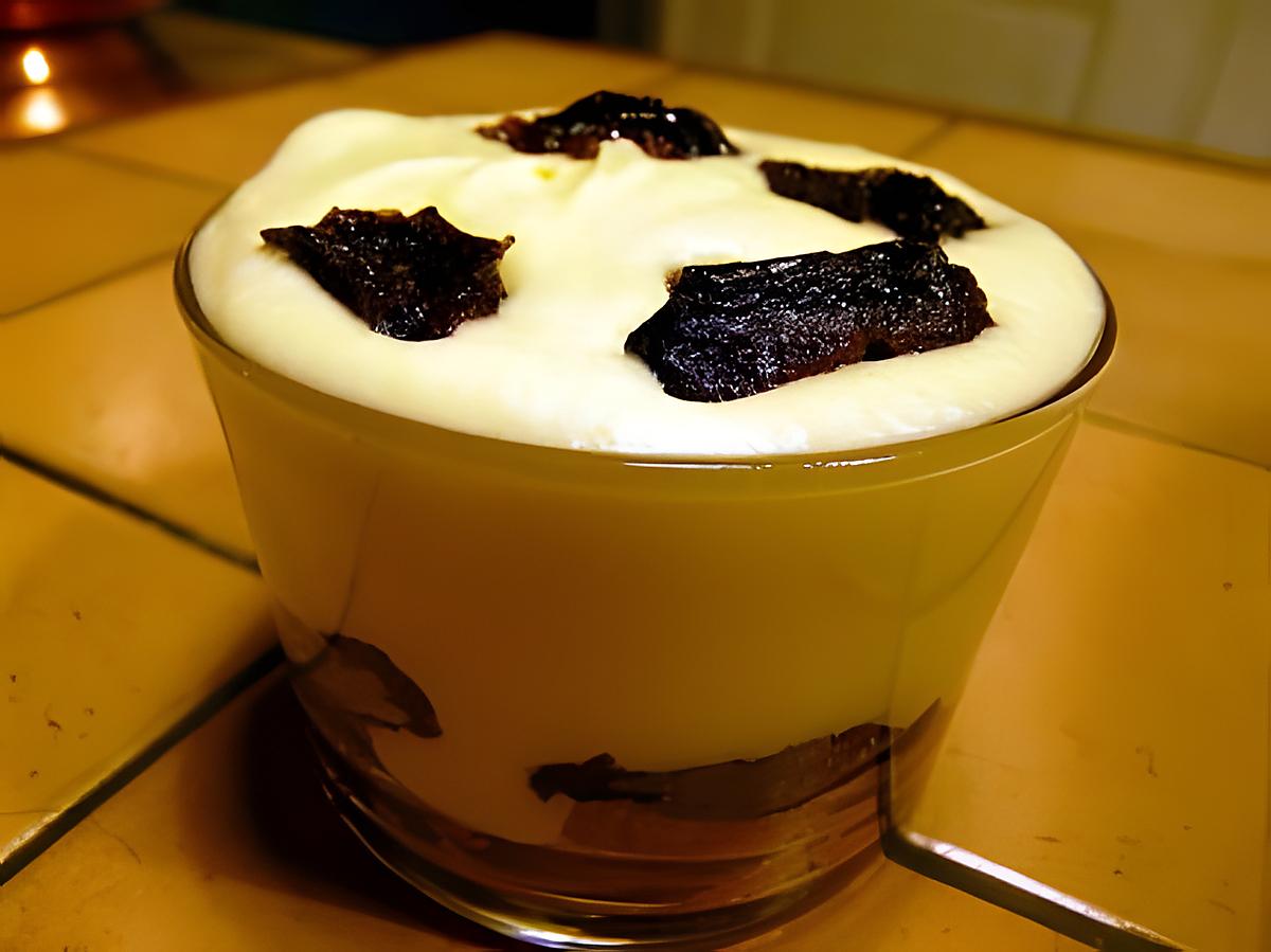 recette Tiramisu aux pruneaux et sirop de violette