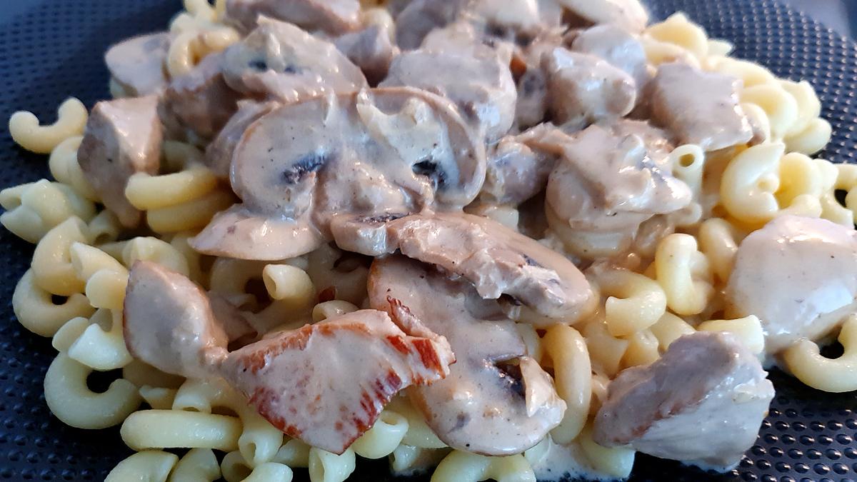 recette Emincé à la zurichoise aux champignons