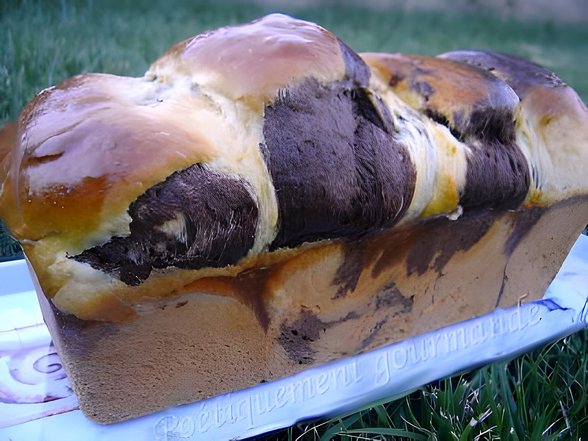 recette Brioche marbrée vanille chocolat