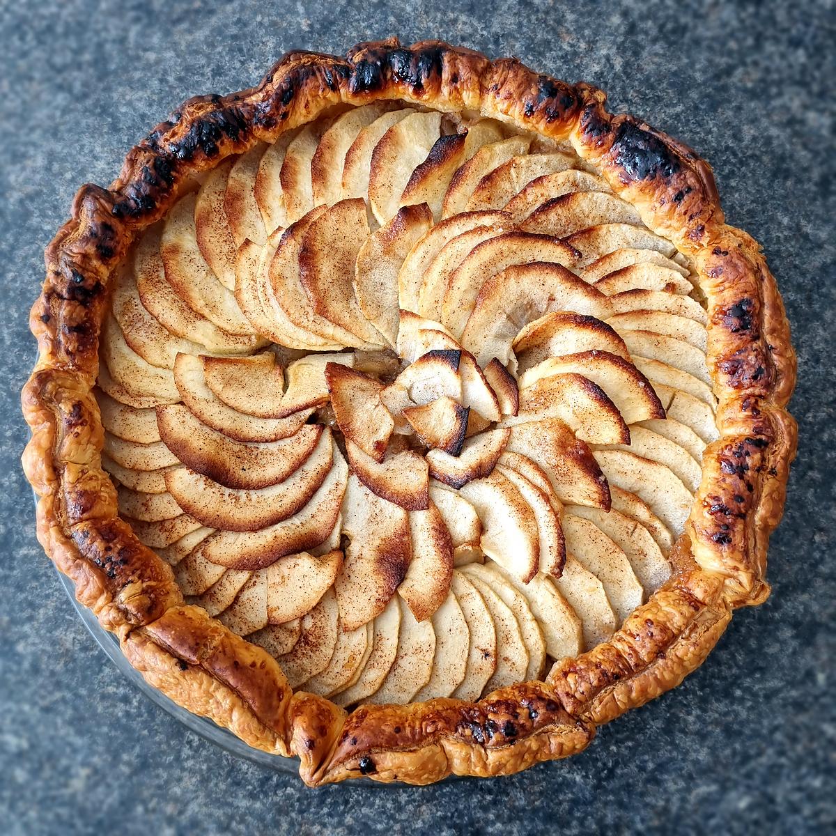 recette Tarte feuilletée compote pomme cannelle