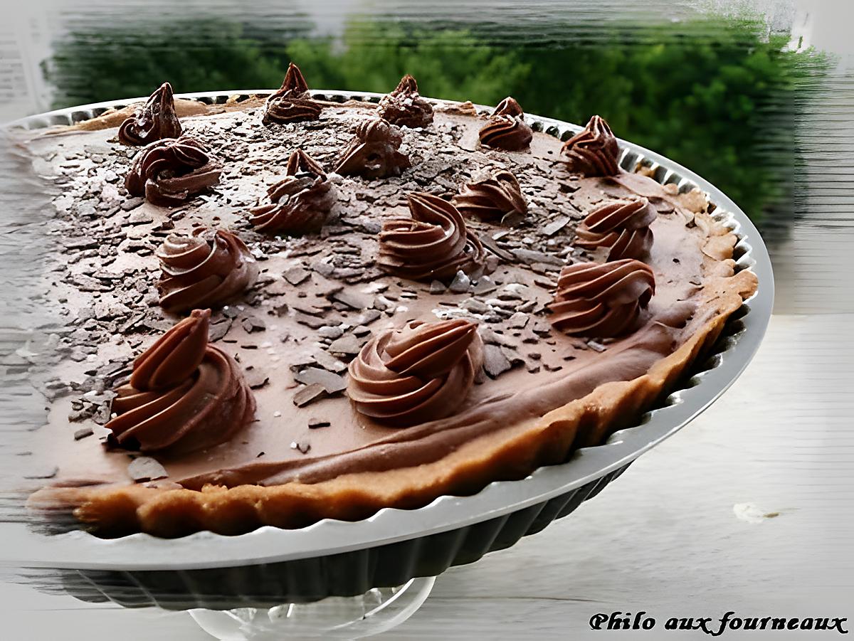 recette Tarte au chocolat au lait & au caramel au beurre salé