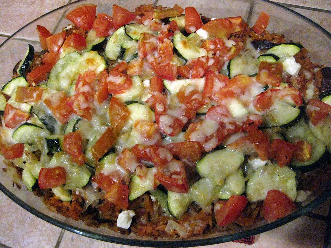 Recette de Gratin à la grecque aux aubergines et hachis