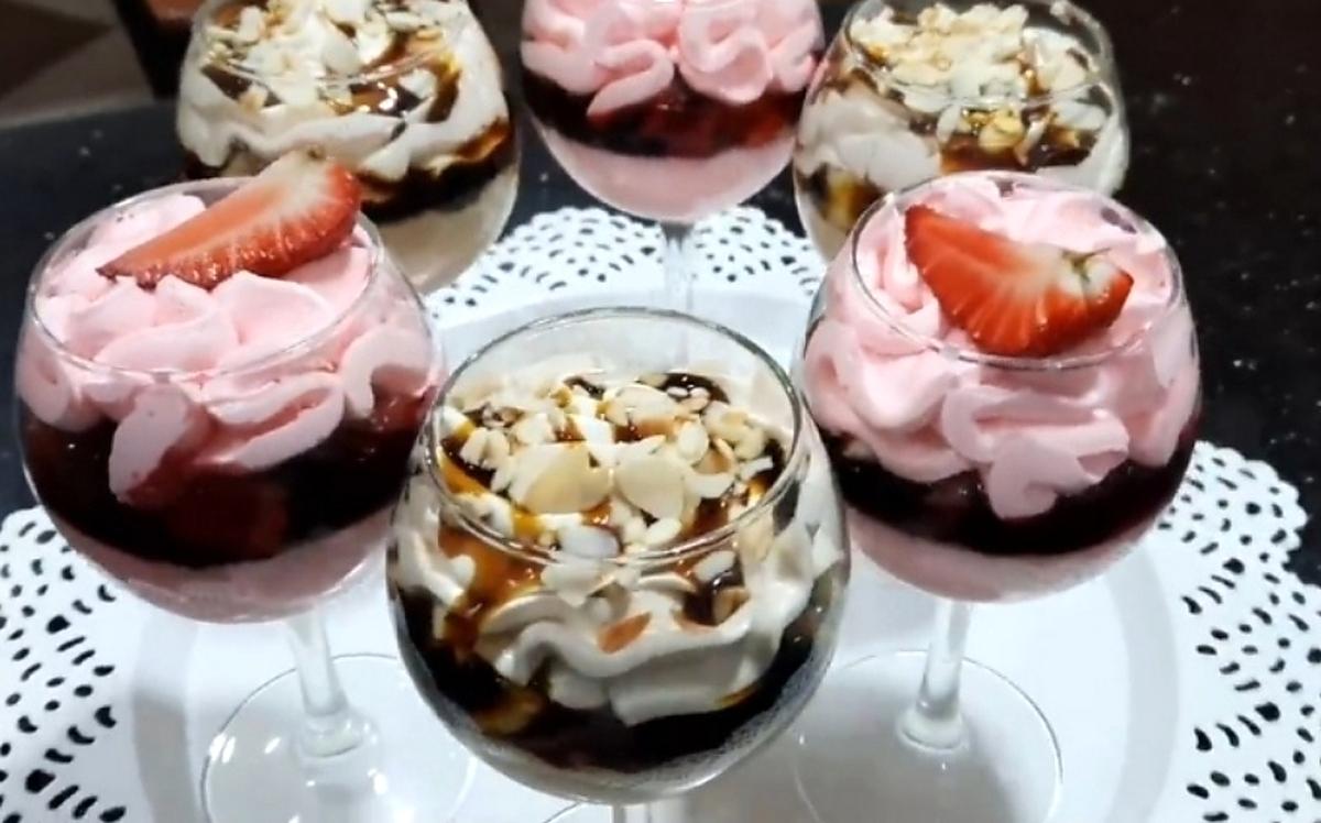 recette Verrines fraises caramel.