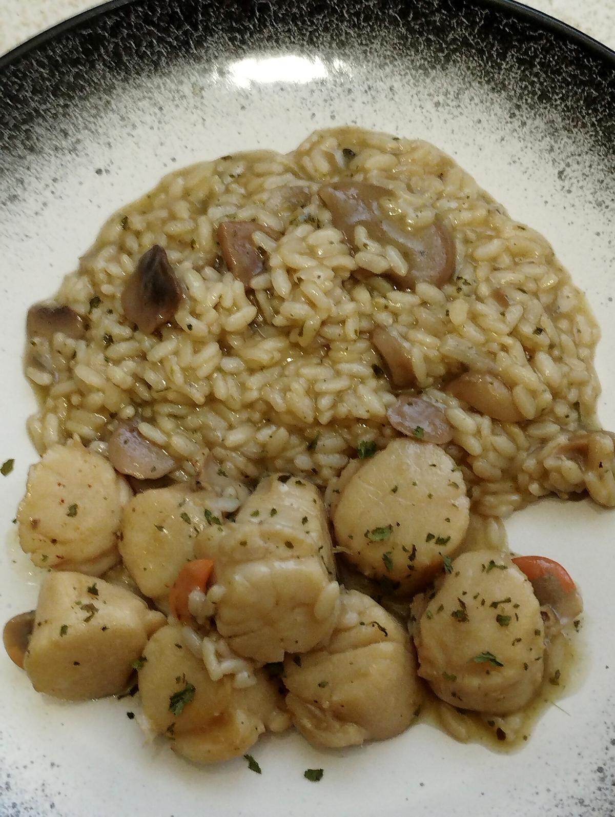 recette risotto au safran et noix de saint jacques au cookéo