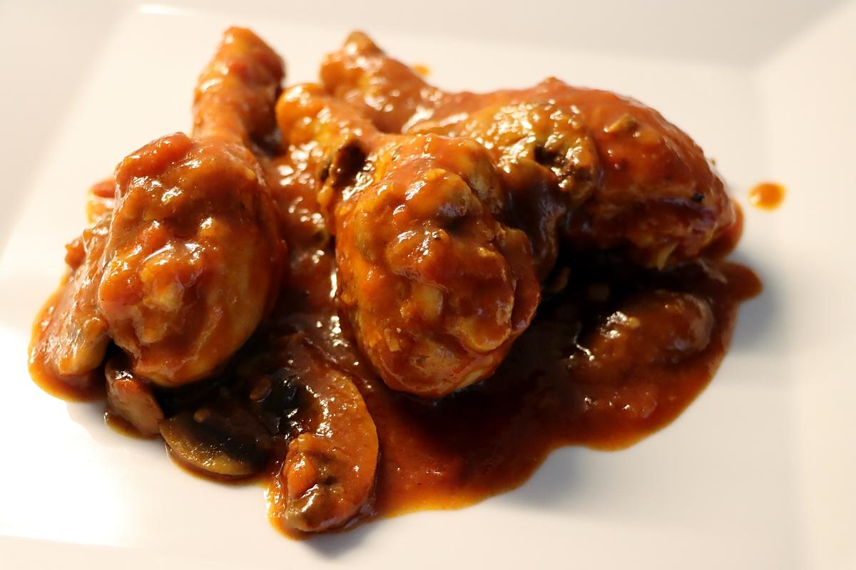 recette Poulet  sauté à la sauce chasseur